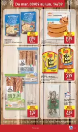 Catalogue ALDI semaine 37 page 29: Justin Bridou Mini Bâton de Berger €2,99, Marsigny Saucisses fumées €5,99