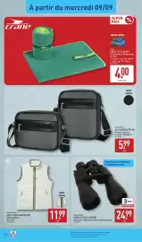 Catalogue ALDI semaine 37 page 34: ADVENTURIDGE JUMELLES AVEC ZOOM €24,99, CRANE SERVIETTE DE SPORT €4,00