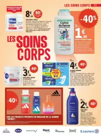 Catalogue E.Leclerc page 11: NIVEA LAIT CORPS €2,38, Always hygiène féminine €4,42
