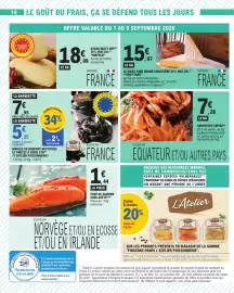 Catalogue E.Leclerc page 18: L'Atelier Moules de Bouchot €5,25, LE VIEUX PANÉ €15,97