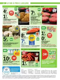Catalogue E.Leclerc page 26: Lactel LAIT UHT BIO DEMI ÉCRÉMÉ 1,5% MAT. GR. €10,63, Carottes Bio Bio Village €1,29