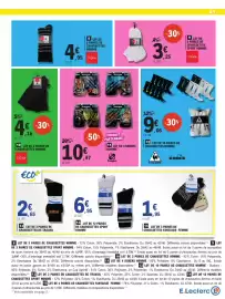 Catalogue E.Leclerc page 45: Eco+ Chaussettes Sport Homme €6,95, Tisfaia Chaussettes Homme €4,16