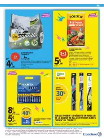 Catalogue E.Leclerc page 49: Tranquille Litière Carbonite €4,30, VARTA ALCALINES LONGLIFE POWER €5,34