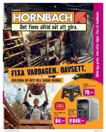 Hornbach reklamblad Sida 1: Plastpall €79,00, Första hjälpen-set €84,00