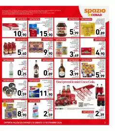 Volantino Spazio Conad Pagina 3: Detersivo lavatrice classico Dixan €11,90, Detergente classico pavimenti Ajax €2,59