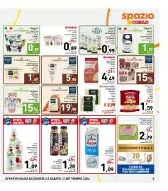 Volantino Spazio Conad Pagina 5: Coppa cacao Conad €0,89, Beveranda vegetale biologica Verso Natura Conad €0,99