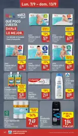 Folleto ALDI semana 37 Página 10: Mamia Pañales talla 6 €6,59, Axe desodorante en spray €1,84