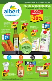 Albert leták | Supermarket Strana 1: Nature’s Promise Free from Jogurt bílý €10,90, Albert Proteinová tyčinka €19,90