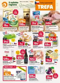 Trefa leták týden 36 Strana 1: Kobliha s ovocnou náplní 60g €7,90, Nescafé Gold instantní káva 200g, vybrané druhy €179,90