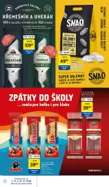Tesco leták týden 36 Strana 32: Snaq mini salámky €49,90, Kostelecké Uzeniny Křemešník €109,90