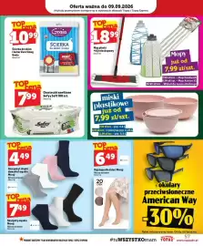 Topaz gazetka tydzień 36 Strona 57: Mop płaski + kij teleskopowy €18,99, Chusteczki nawilżane Sufyy Soft €7,99