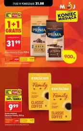Biedronka gazetka tydzień 36 Strona 13: Kawa ziarnista Prima 900 g €31,99, Kawa mielona Eduscho Family 250 g €9,99