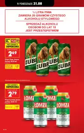 Biedronka gazetka tydzień 36 Strona 34: Piwo Łomża jasne pełne, 500 ml €2,79, Piwo Żubr Jasne Pełne, 500 ml €2,69