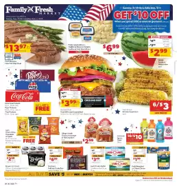 Family Fresh Market weekly ad week 36 Page 1: Angus Pride Fresh Boneless New York Strip Steak €13,97