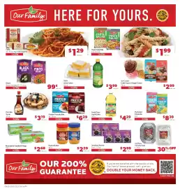 Family Fresh Market weekly ad week 36 Page 10: Our Family resealable sandwich bags €2,68, Our Family seedless raisins €2,99