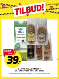 Bunnpris uke 36 Side 2: 1 L TINE MELLOMMELK + ETT VALGFRITT NYSTEKT BRØD €39,00
