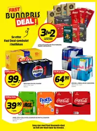 Bunnpris uke 36 Side 21: URGE, COCA-COLA M OG U/SUKKER OG FANTA U/SUKKER €39,90, PEPSI MAX OG SOLO SUPER €99,00