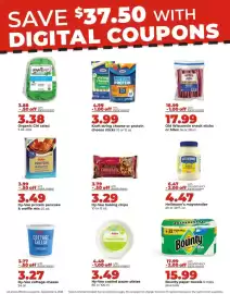 Hy-Vee weekly ad week 36 Page 11: Kraft string cheese or protein cheese sticks €3,99, Hellmann's mayonnaise €4,47