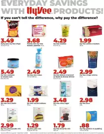Hy-Vee weekly ad week 36 Page 20: Hy-Vee cane sugar €3,48, Hy-Vee deluxe macaroni or shells & cheese dinner €2,49