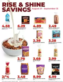 Hy-Vee weekly ad week 36 Page 22: Hy-Vee cottage bread €2,49, Hy-Vee refrigerated bagels €4,00