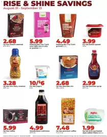 Hy-Vee weekly ad week 36 Page 23: Hy-Vee yogurt €6,00, Nothing But The Truth overnight oats & chia or granola €5,99
