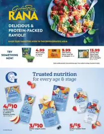 Hy-Vee weekly ad Page 12: Gerber toddler food €5,00, Rana pasta or sauce €4,99