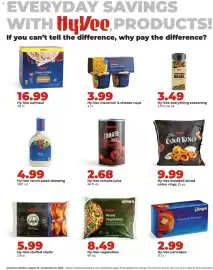 Hy-Vee weekly ad Page 17: Hy-Vee ranch salad dressing €4,99, Hy-Vee breaded sliced onion rings €9,99