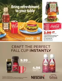 Hy-Vee weekly ad Page 2: Natural Bliss creamer €4,98, Nestlé Nescafé coffee €9,99