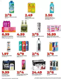 Hy-Vee weekly ad Page 25: Flrt vibrant energy drink €9,00, Oikos protein shakes €24,49