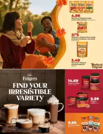 Hy-Vee weekly ad Page 6: Werther's Original maple crème soft caramel €4,99, Folgers coffee €14,69