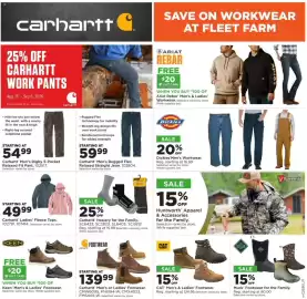 Mills Fleet Farm weekly ad week 36 Page 7: Carhartt Ladies' Fleece Tops €49,99, Carhartt Hosiery for the Family €15,99