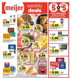 Meijer weekly ad week 36 Page 1: Coca-Cola, Pepsi, 7UP or Dr Pepper Products €9,99, Heinz Ketchup €2,99
