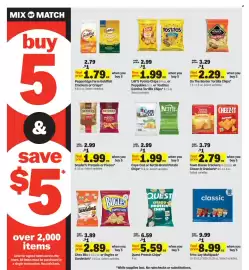 Meijer weekly ad week 36 Page 11: Lay's Potato Chips or Poppables or Tostitos Cantina Tortilla Chips €1,99
