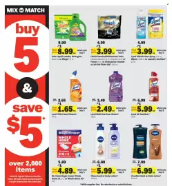 Meijer weekly ad week 36 Page 16: Mr. Clean Magic Eraser Whole Home €4,89, Finish Poweball Dishwasher Pods €3,99