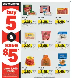 Meijer weekly ad week 36 Page 5: Eckrich sausage ropes, smok-y links, sausage links or li'l smokies €2,29