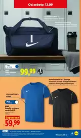Lidl gazetka tydzień 37 Strona 51: Nike Torba sportowa €99,99, Nike Koszulka treningowa męska Park 20 €59,99