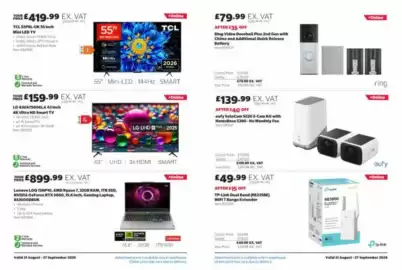Costco leaflet Page 2: Lg 43 inch 4k ultra hd smart tv €159,99, Tcl 55 inch mini led tv €419,99