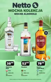 Netto gazetka | Alkohole Strona 1: Wódka Żubrówka Biała €38,99, Wódka Stumbras €52,99