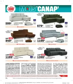 Catalogue BUT page 14: Happy Canapé d'angle méridienne convertible €679,00, Vegas Canapé convertible méridienne €1.199,00