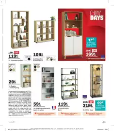 Catalogue BUT page 21: Bibliothèque Mayence €59,99, Next 3 Séparation €109,99