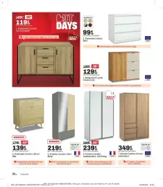Catalogue BUT page 24: Unik Rangement 1 porte 3 tiroirs €129,99, Meryl Armoire 2 portes 1 tiroir €219,99