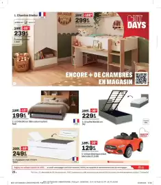 Catalogue BUT page 28: Twist Lit gigogne avec 2 tiroirs €249,99, Sky Lit coffre 90x190 cm €229,99