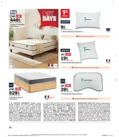 Catalogue BUT page 30: Dreamée Oreiller Memolatex €19,99, SIMMONS Matelas Training'S €449,99