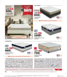 Catalogue BUT page 32: SIMMONS Matelas Rosée nocturne €1.099,99, Dreaméa Edition Matelas Softy €649,99