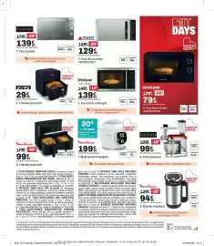 Catalogue BUT page 5: FAR Friteuse sans huile €29,99, Whirlpool Four micro-ondes gril €139,99