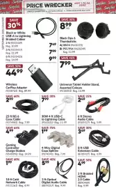 Princess Auto flyer Page 15: USB-C to Lightning Cable €7,99, 10 ft Cat6 Network Cable €1,99