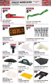 Princess Auto flyer Page 28: Sandpaper 400 Grit €1,29, Plastic Taping Knife Set €2,99
