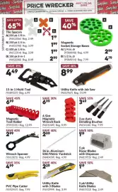 Princess Auto flyer Page 29: Aluminum SAE/Metric Yardstick €2,99, Magnetic Wrench Rack €6,99