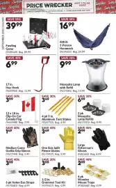 Princess Auto flyer Page 32: One Size Split Fleece Gloves €3,49, Grommet Tool Kit €3,99