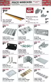 Princess Auto flyer Page 8: L-Brace €2,99, Double-Wide Corner Braces €4,99